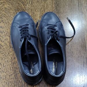 Common Projects Navy Leather Sneakers Minimalist Design, Size 43/ US 10